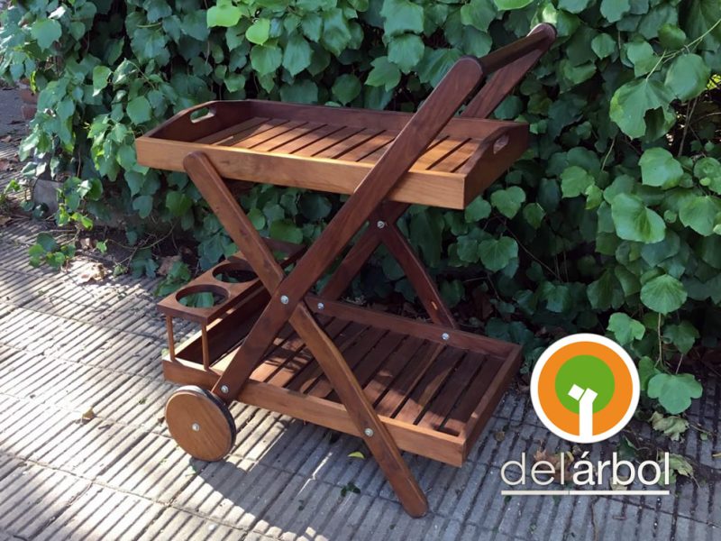 Carro Bar de Madera para Jardín y Exterior | del-arbol.com.ar