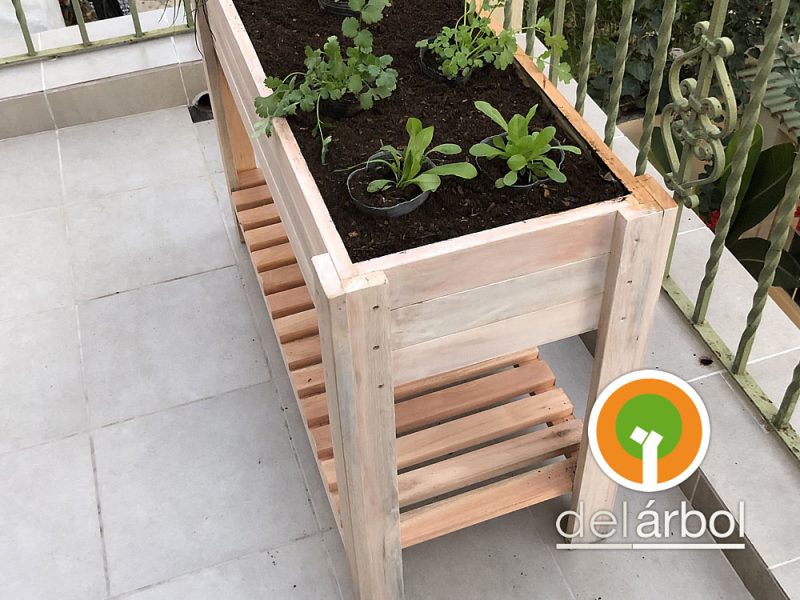 Huerta Elevada Cilantro de Madera para Jardín y Exterior | del-arbol.com.ar