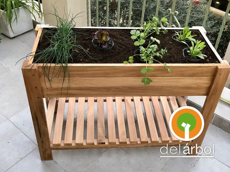 Huerta Elevada Cilantro de Madera para Jardín y Exterior | del-arbol.com.ar