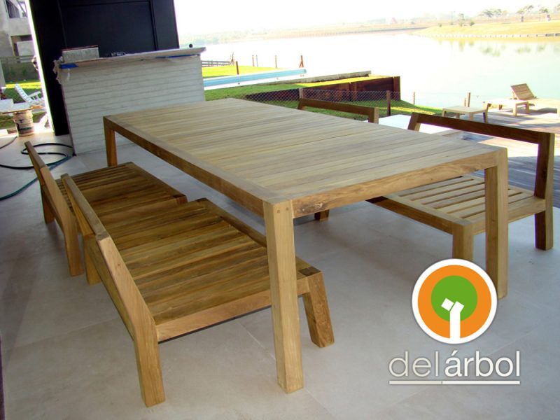 Banco Chuecón de Madera para Jardín y Exterior | del-arbol.com.ar