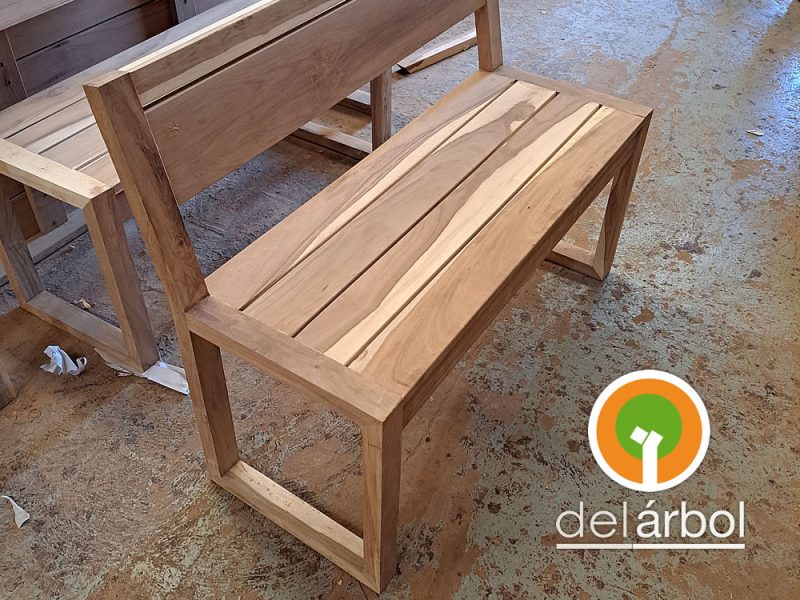 Banco Trapecio de Madera para Jardín y Exterior | del-arbol.com.ar