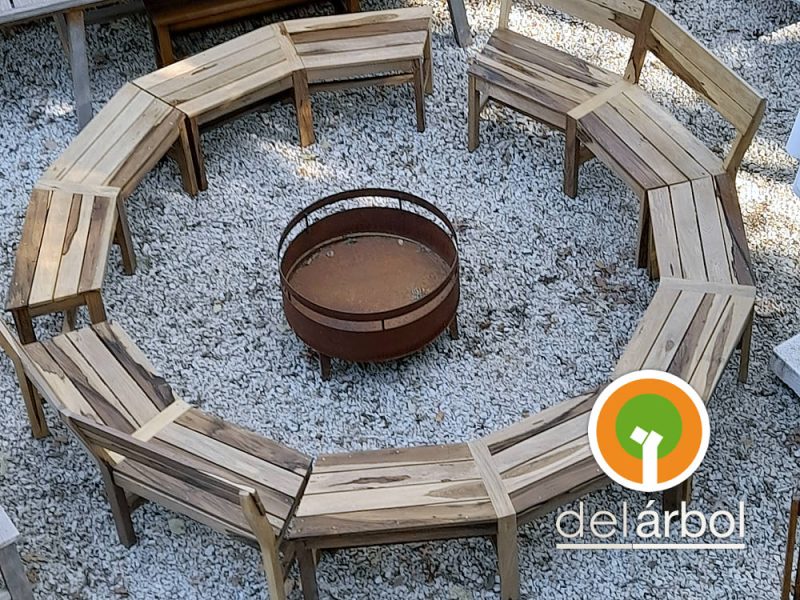 Banco Fogonero de Madera para Jardín y Exterior | del-arbol.com.ar