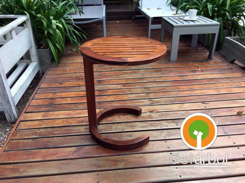 Mesa Auxiliar Grey de Madera para Jardín y Exterior | del-arbol.com.ar