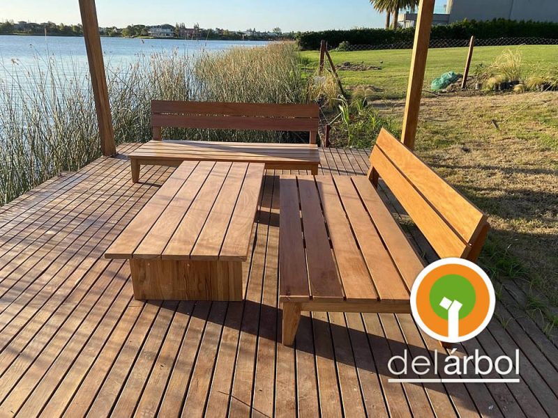 Mesa Baja Anna de Madera para Jardín y Exterior | del-arbol.com.ar