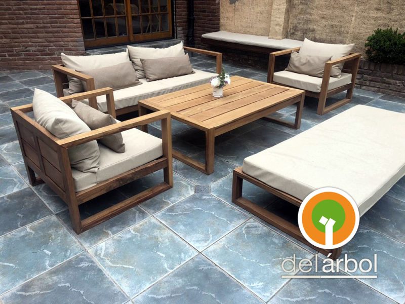 Mesa Baja Cicerón de Madera para Jardín y Exterior | del-arbol.com.ar