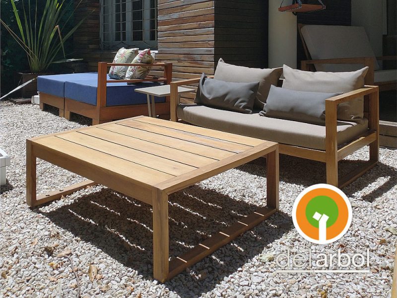 Mesa Baja Cicerón de Madera para Jardín y Exterior | del-arbol.com.ar