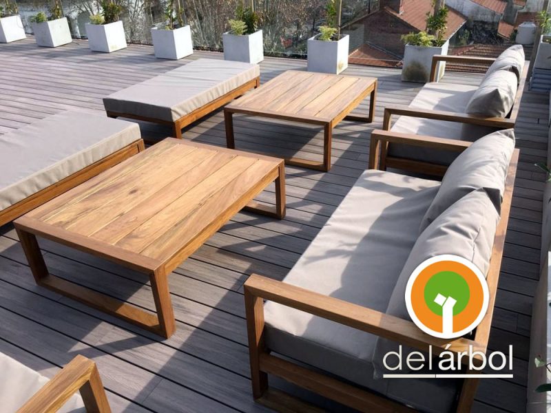 Mesa Baja Cicerón de Madera para Jardín y Exterior | del-arbol.com.ar