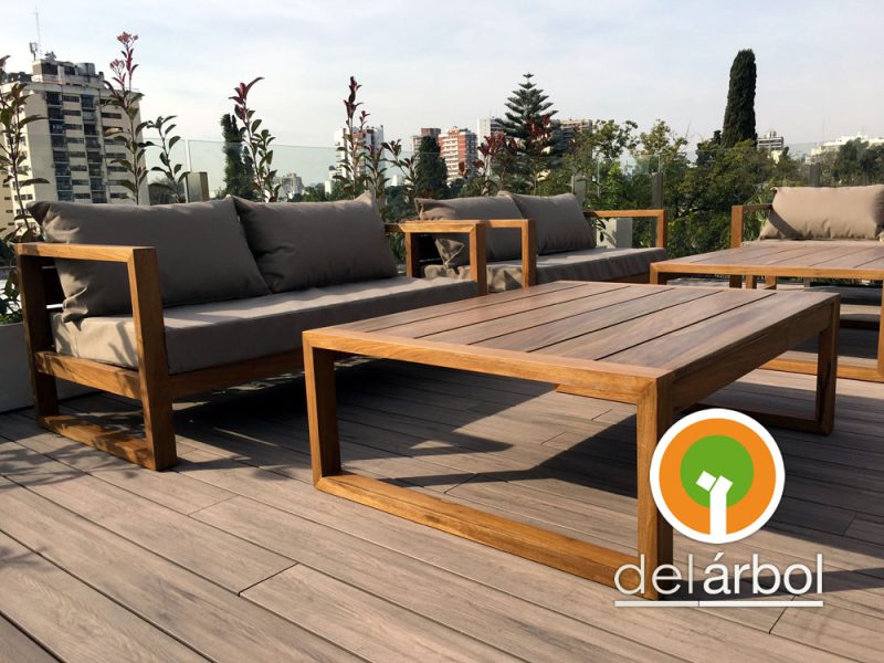 Mesa Baja Cicerón de Madera para Jardín y Exterior | del-arbol.com.ar