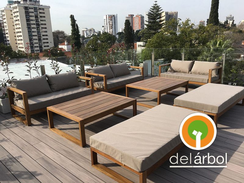 Mesa Baja Cicerón de Madera para Jardín y Exterior | del-arbol.com.ar