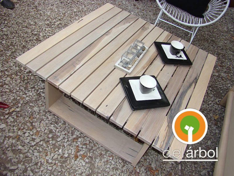 Mesa Baja Dunas de Madera para Jardín y Exterior | del-arbol.com.ar