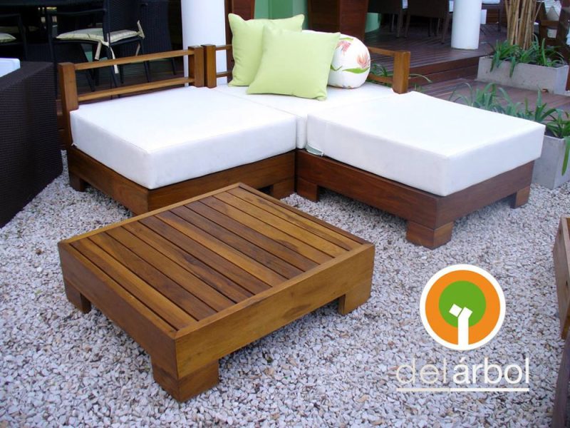 Mesa Baja Flex de Madera para Jardín y Exterior | del-arbol.com.ar