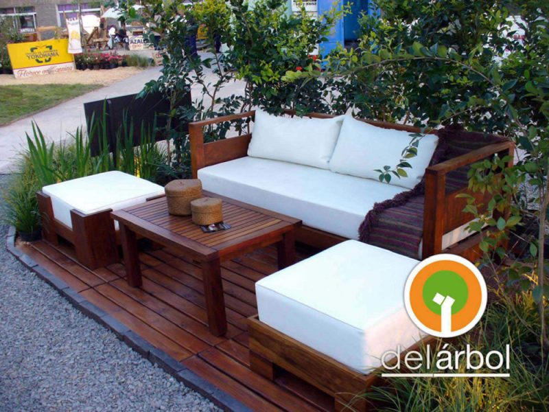 Mesa Baja Santiago de Madera para Jardín y Exterior | del-arbol.com.ar