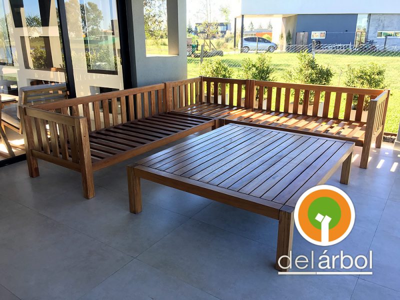 Mesa Baja Sausalito de Madera para Jardín y Exterior | del-arbol.com.ar