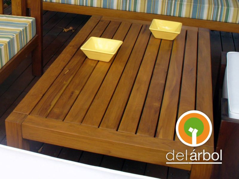 Mesa Baja Sausalito de Madera para Jardín y Exterior | del-arbol.com.ar