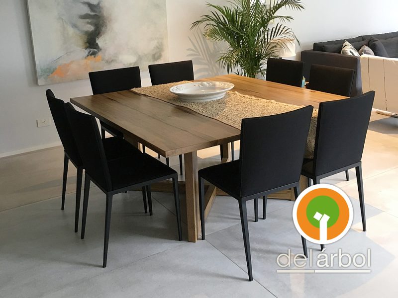 Mesa Molinete Cuadrada de Madera para Interior | del-arbol.com.ar