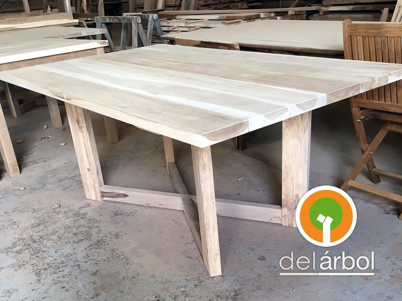 Mesa Molinete Rectangular de Madera para Interior | del-arbol.com.ar