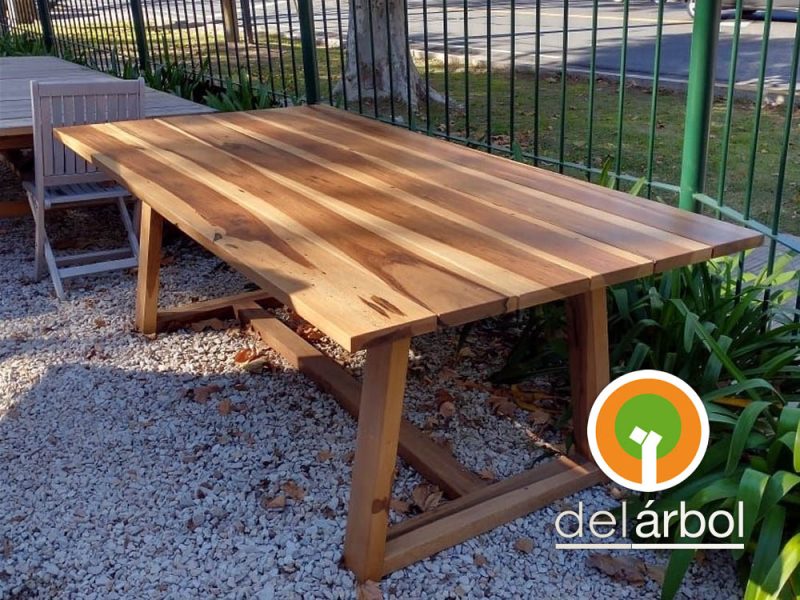 Mesa Trineo de Madera para Jardín y Exterior | del-arbol.com.ar