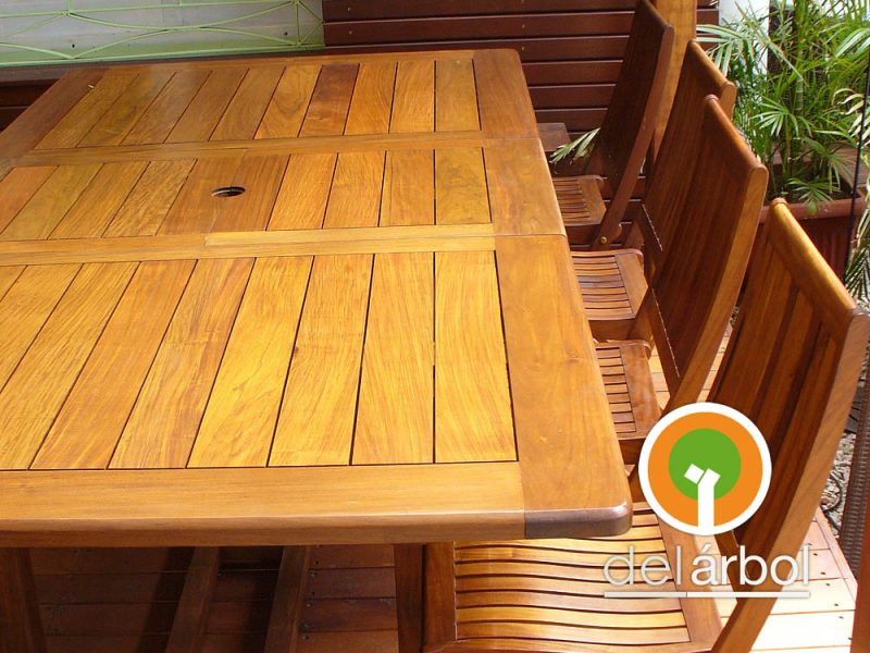 Mesa Extensible Leslie de Madera para Jardín y Exterior | del-arbol.com.ar