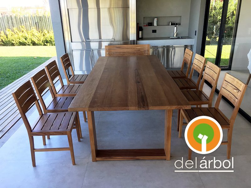 Mesa Trapecio de Madera para Interior | del-arbol.com.ar