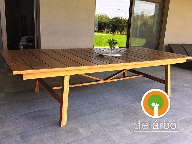 Mesa Cross de Madera para Jardín y Exterior | del-arbol.com.ar