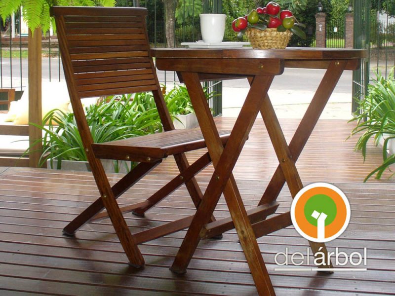 Mesa Bar Plegable de Madera para Jardín y Exterior | del-arbol.com.ar