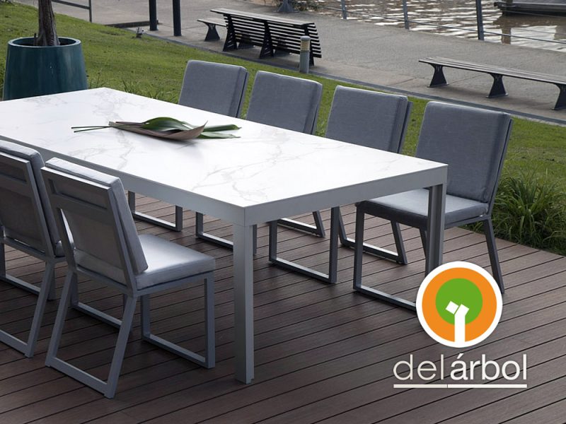 Mesa Veneto Marble de Aluminio para Jardín y Exterior | del-arbol.com.ar