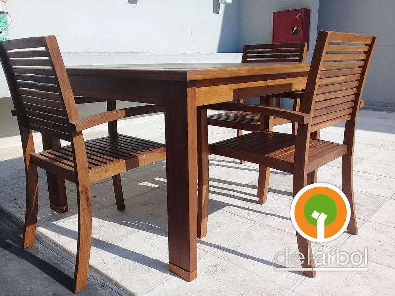 Silla y Silloncito Víctor de Madera para Jardín y Exterior | del-arbol.com.ar