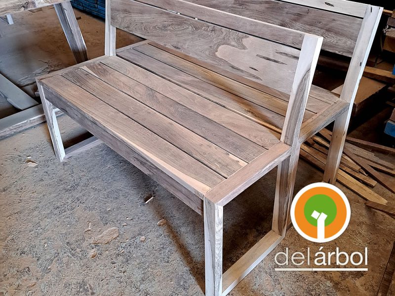 Banco Trapecio de Madera para Interior | del-arbol.com.ar