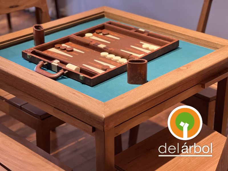 Mesa Multifuncional Gambler de Madera para Interior | del-arbol.com.ar